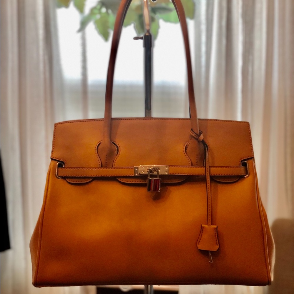 Large Handbag Designer Inspired Lock & Key